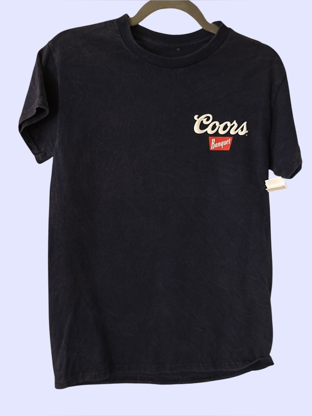 Coors Banquet Can Logo Front and Back Print Black T-Shirt Black